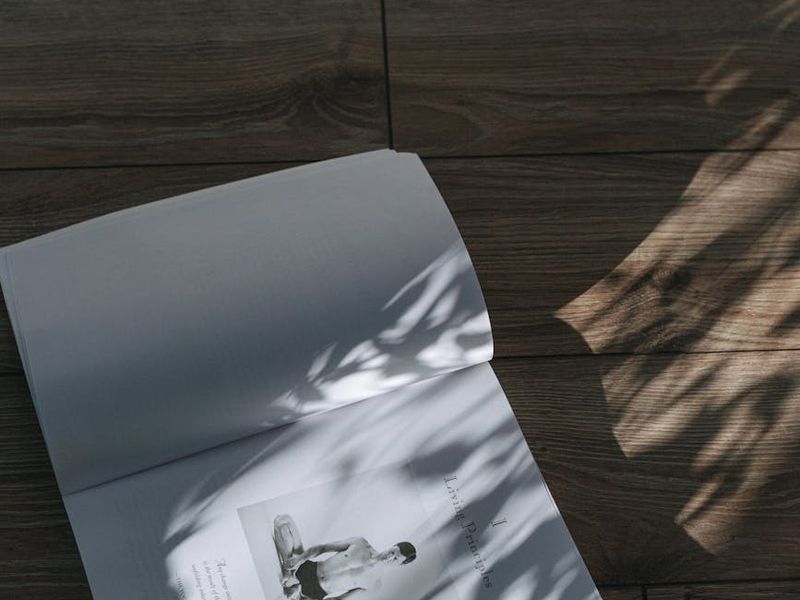 Wide shot of a serene and minimalist space for yoga practice.